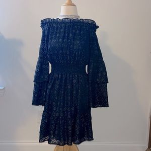 Lucky Brand off the shoulder, cold shoulder mini dress.